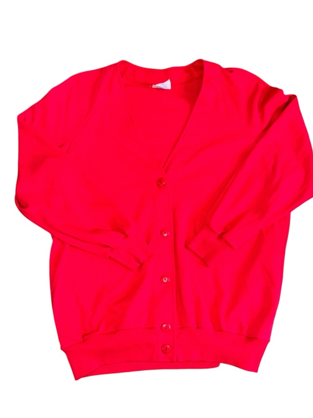 Weekenders Womens Red Cardigan Sweater Medium Button Front Classic Soft